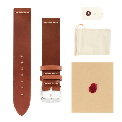 Horween Shell Cordovan Leather Watch Strap - Natural (20mm)