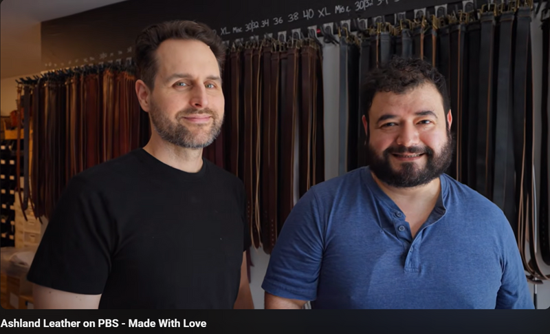 Load video: Ashland Leather Featured on PBS Series, "Made with Love"