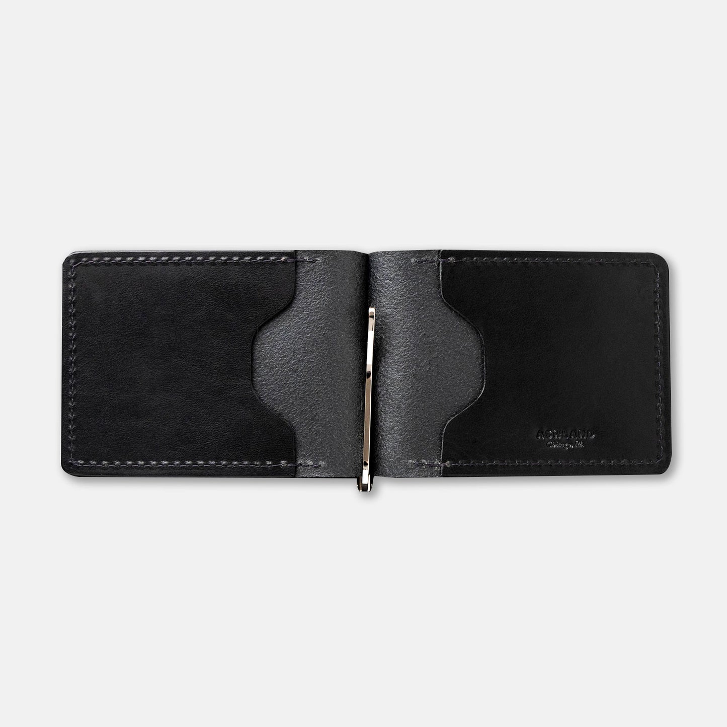 Capone Money Clip inside with full metal clasp closure revealed