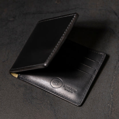 Shining luster of the leather on Johnny the Fox black shell cordovan