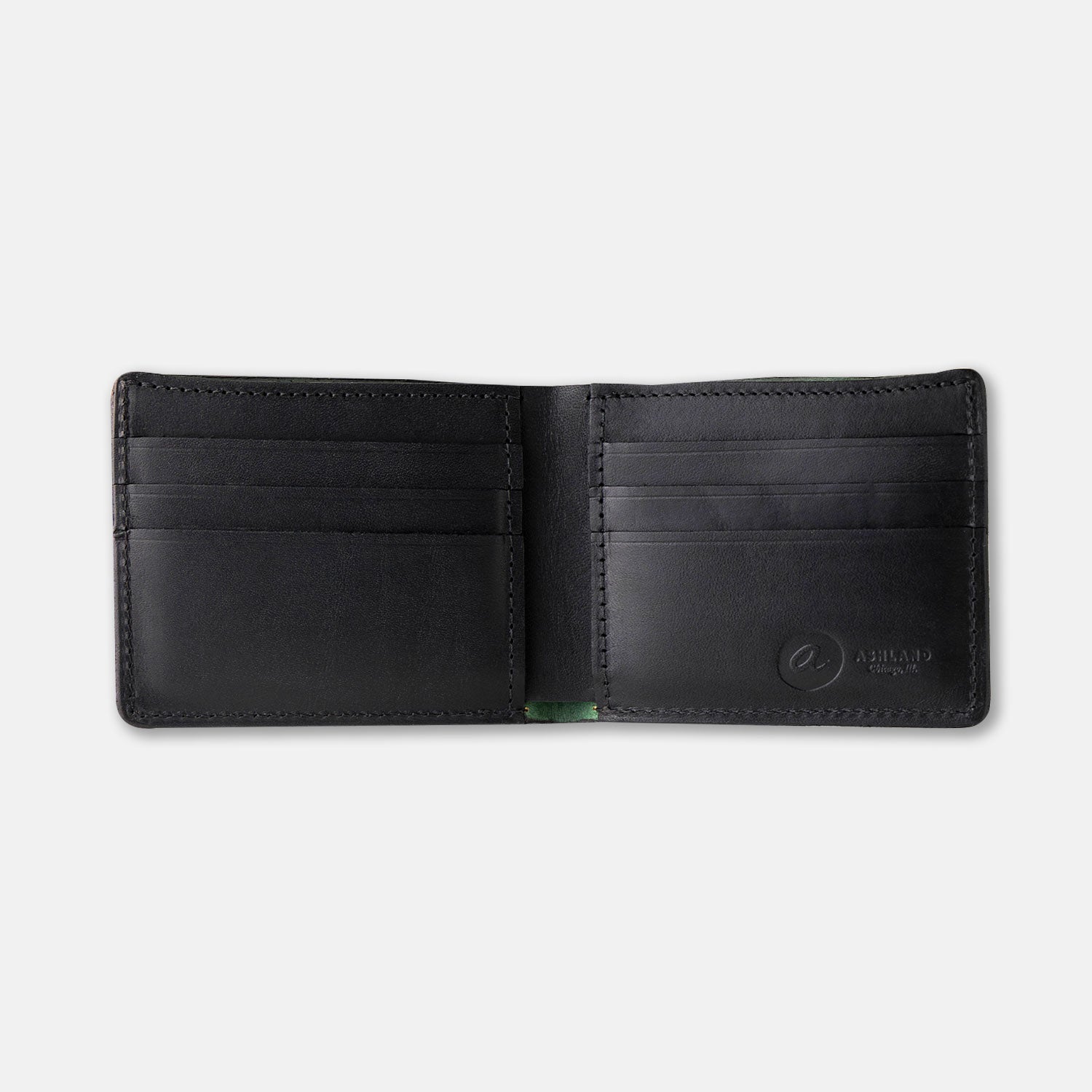 Interior detail of Johnny the Fox shell cordovan in black