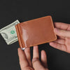 Video showing interior and money clip functionality of Capone Money Clip in English Tan Dublin